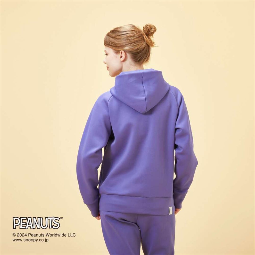 【PEANUTS】スウェットフーディフルジップ ライラック S