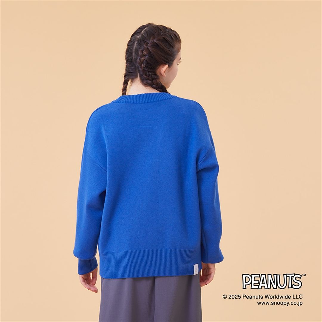 【PEANUTS／吸湿発熱】ブレスサーモウール混セーター ブルー XS