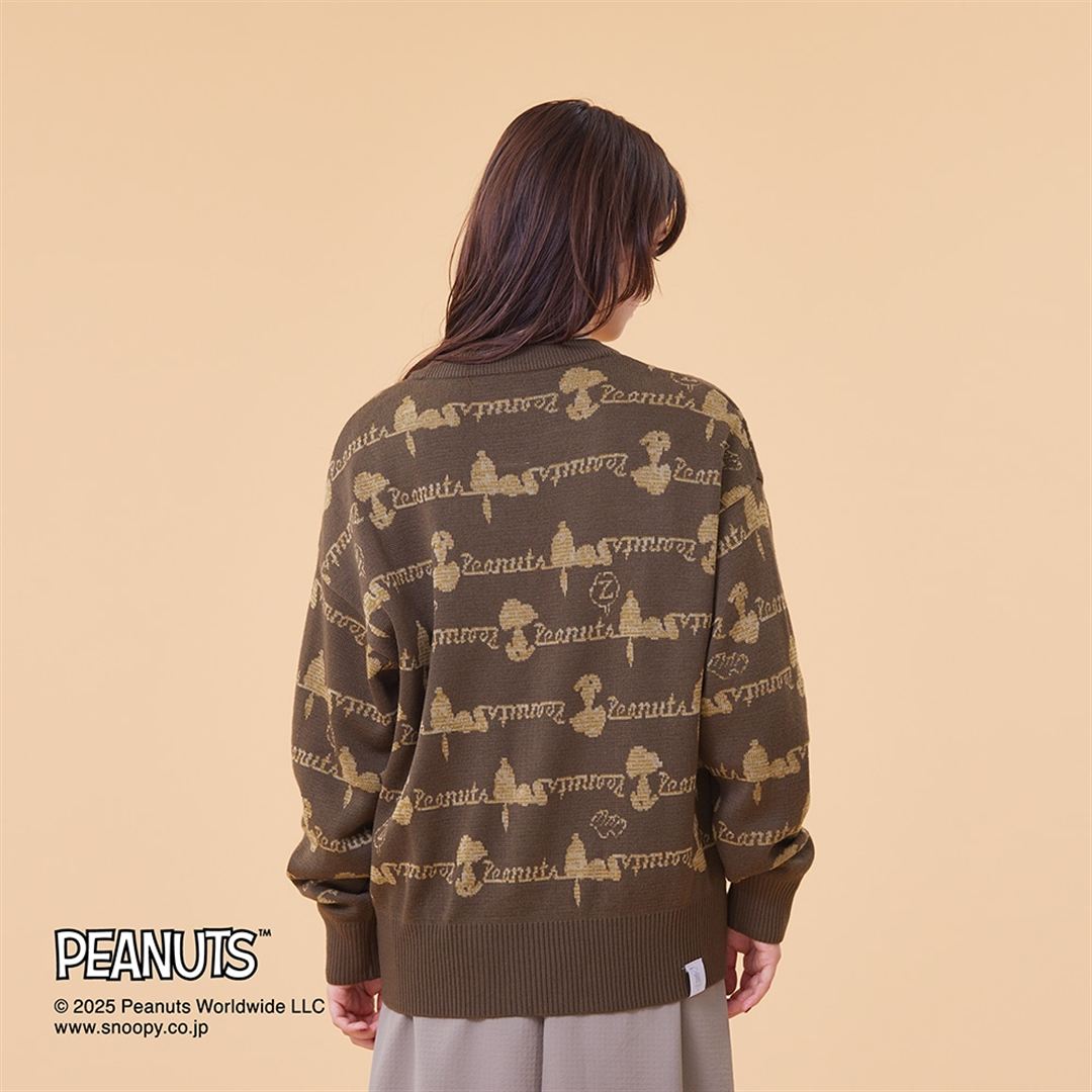 【PEANUTS／吸湿発熱】ブレスサーモウール混カーディガン エクリュオリーブ XS