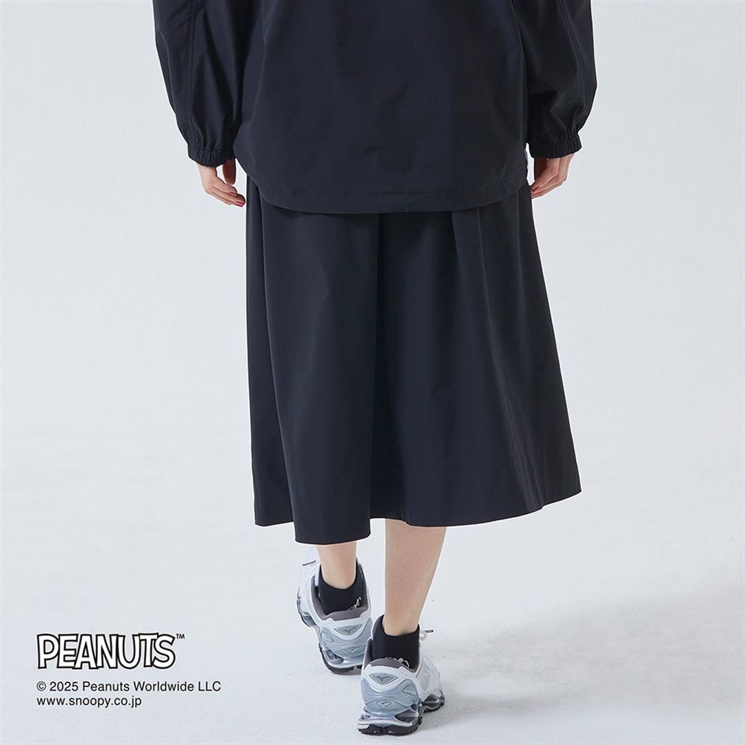 【PEANUTS】ウォーターリパレントストレッチプリーツスカート ブラック M