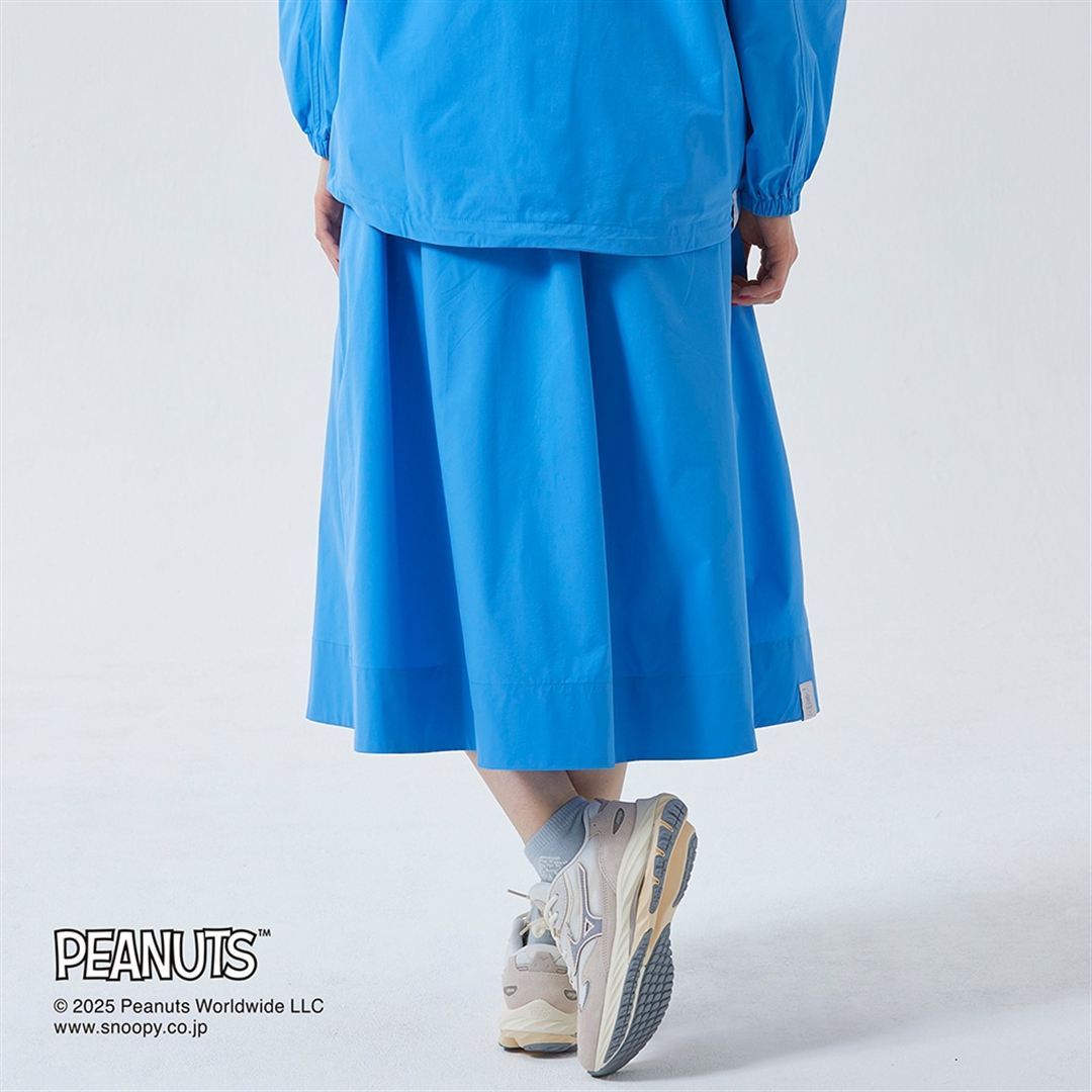 【PEANUTS】ウォーターリパレントストレッチプリーツスカート アズールブルー M