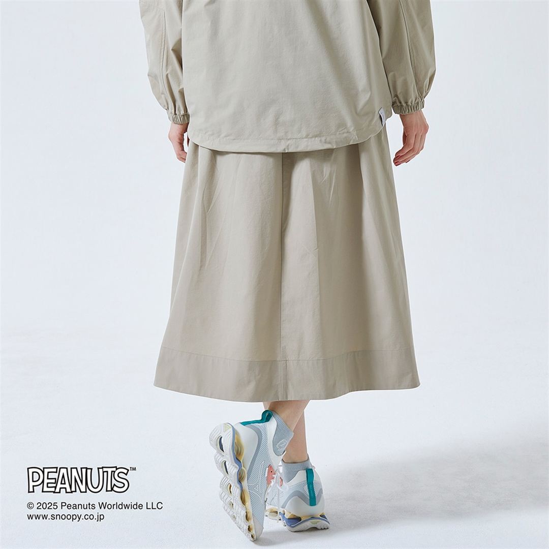 【PEANUTS】ウォーターリパレントストレッチプリーツスカート トレンチベージュ M