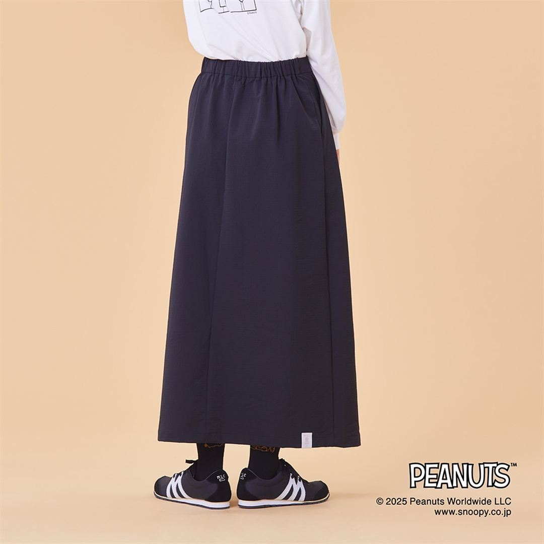 【PEANUTS】ストレッチナイロンスカート ブラック S