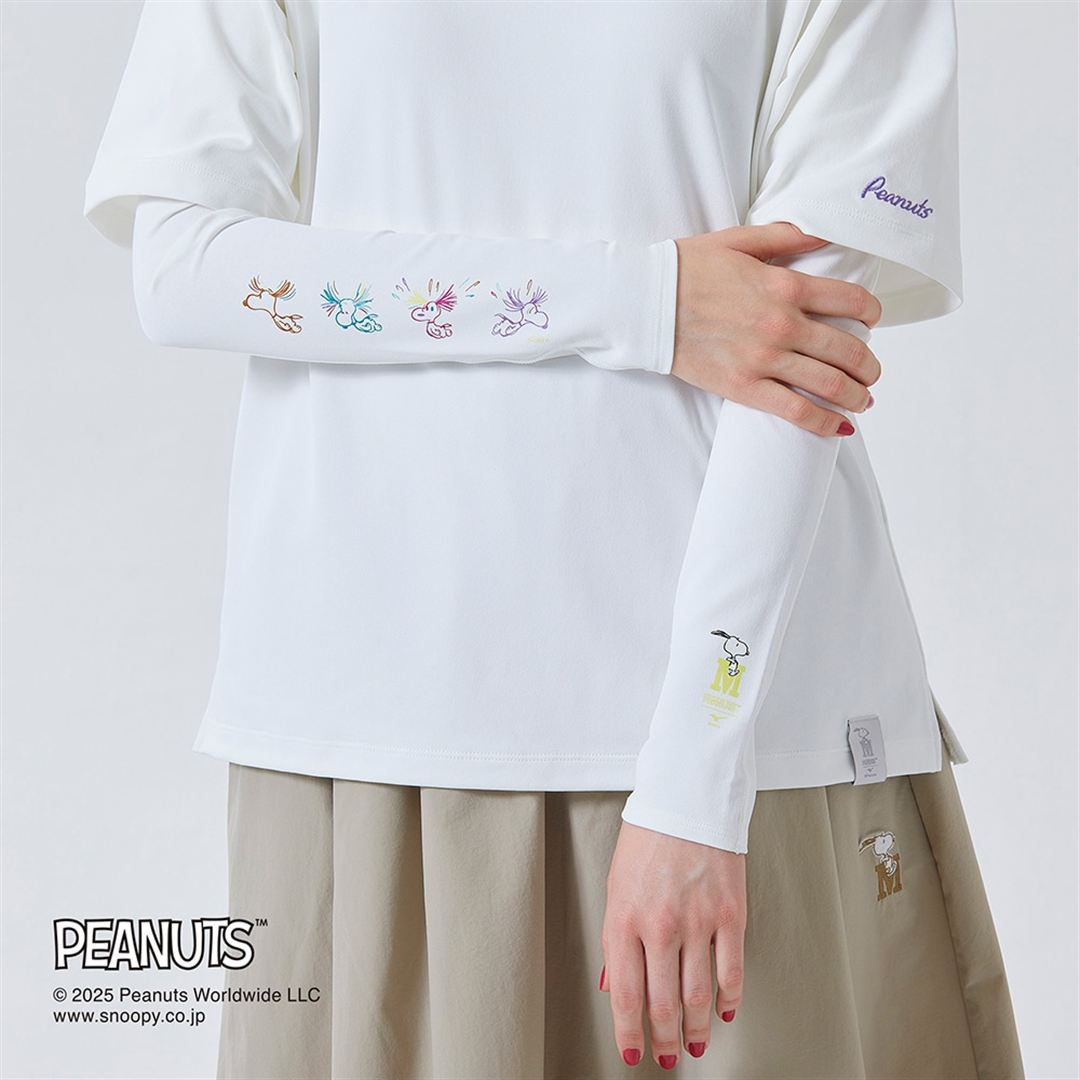 【PEANUTS】アンチスウェット UVカットアームカバー マシュマロホワイト