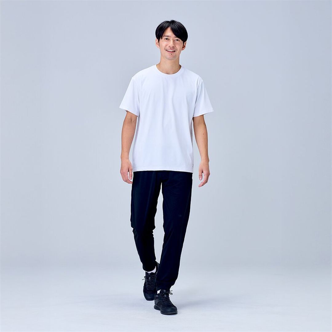 ハイストレッチ クルーネック半袖シャツ（レギュラーシルエット） ホワイト XL