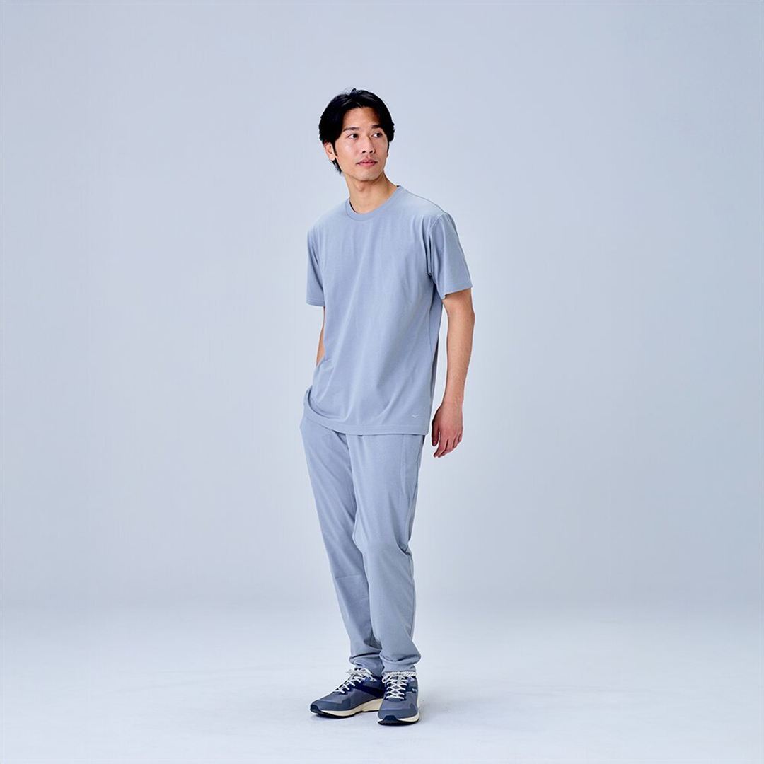 ハイストレッチ クルーネック半袖シャツ（レギュラーシルエット） グレー XL