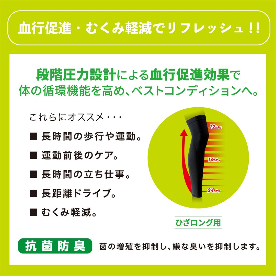 クラス1サポーターひざ用ロング（1枚入り） ブラック M