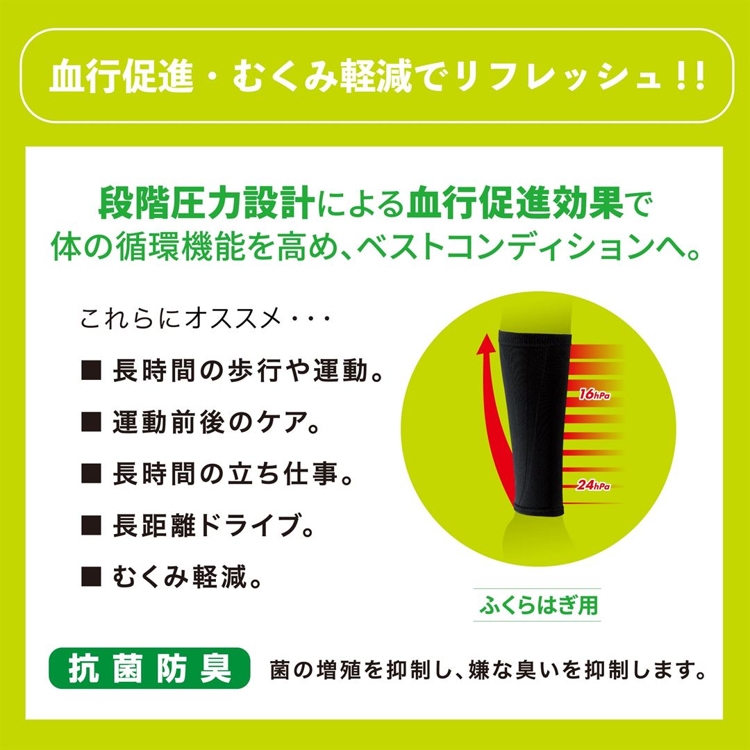クラス1サポーターふくらはぎ用（2枚入り） ブラック M