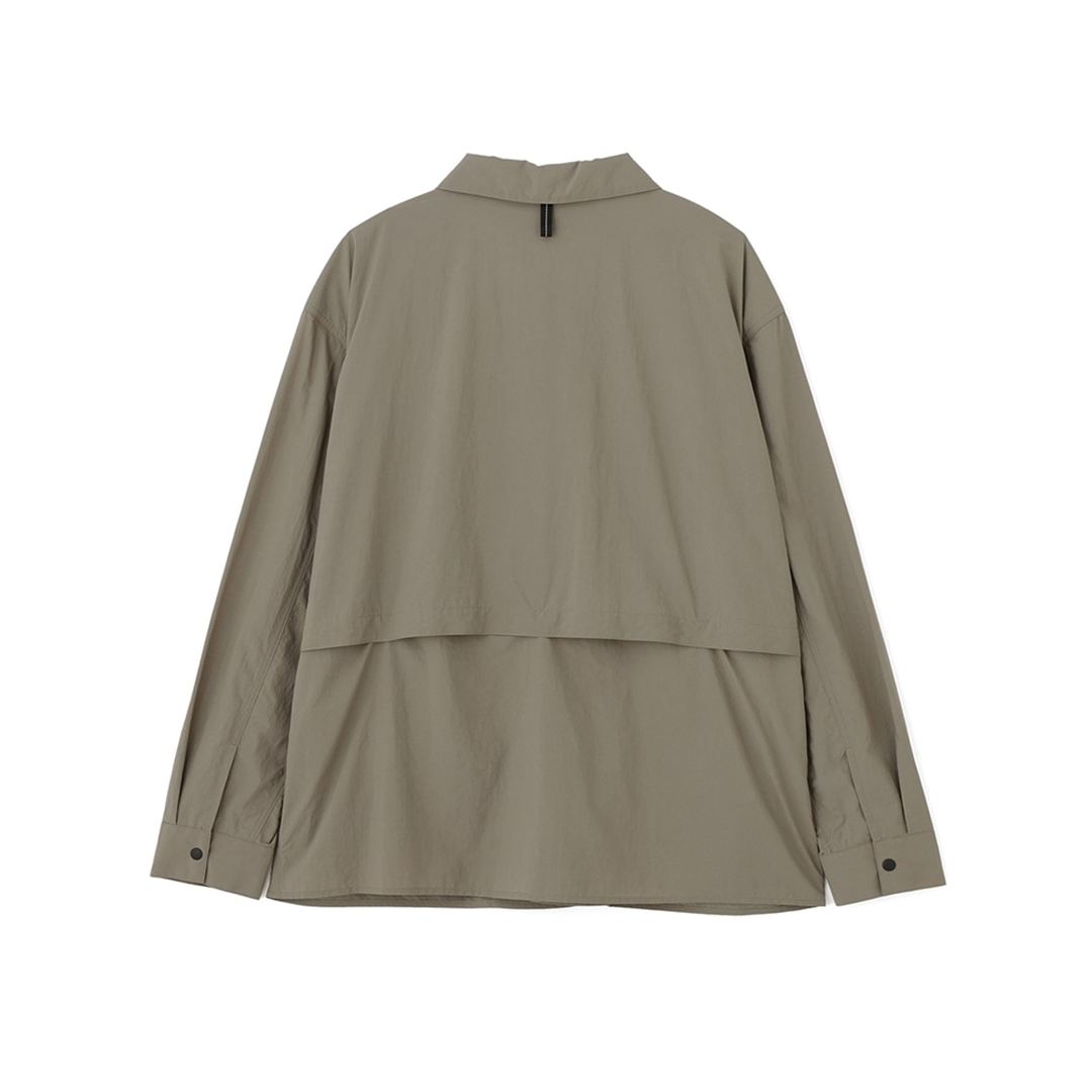 【MARGARET HOWELL】ウォーターリパレントタスランナイロンリップシャツ DK.ストーン L