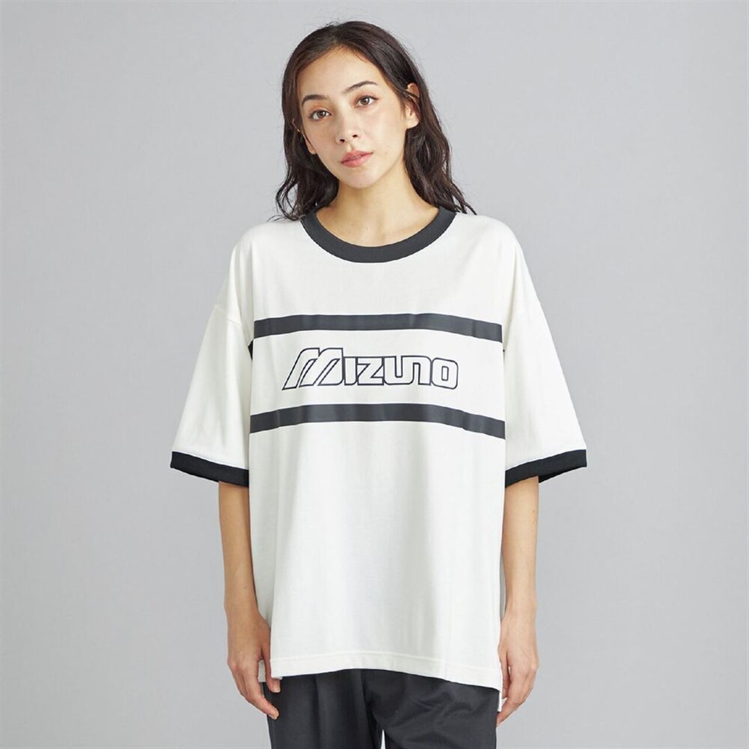 リサイクルグラフィックリンガーTシャツ ホワイト XS