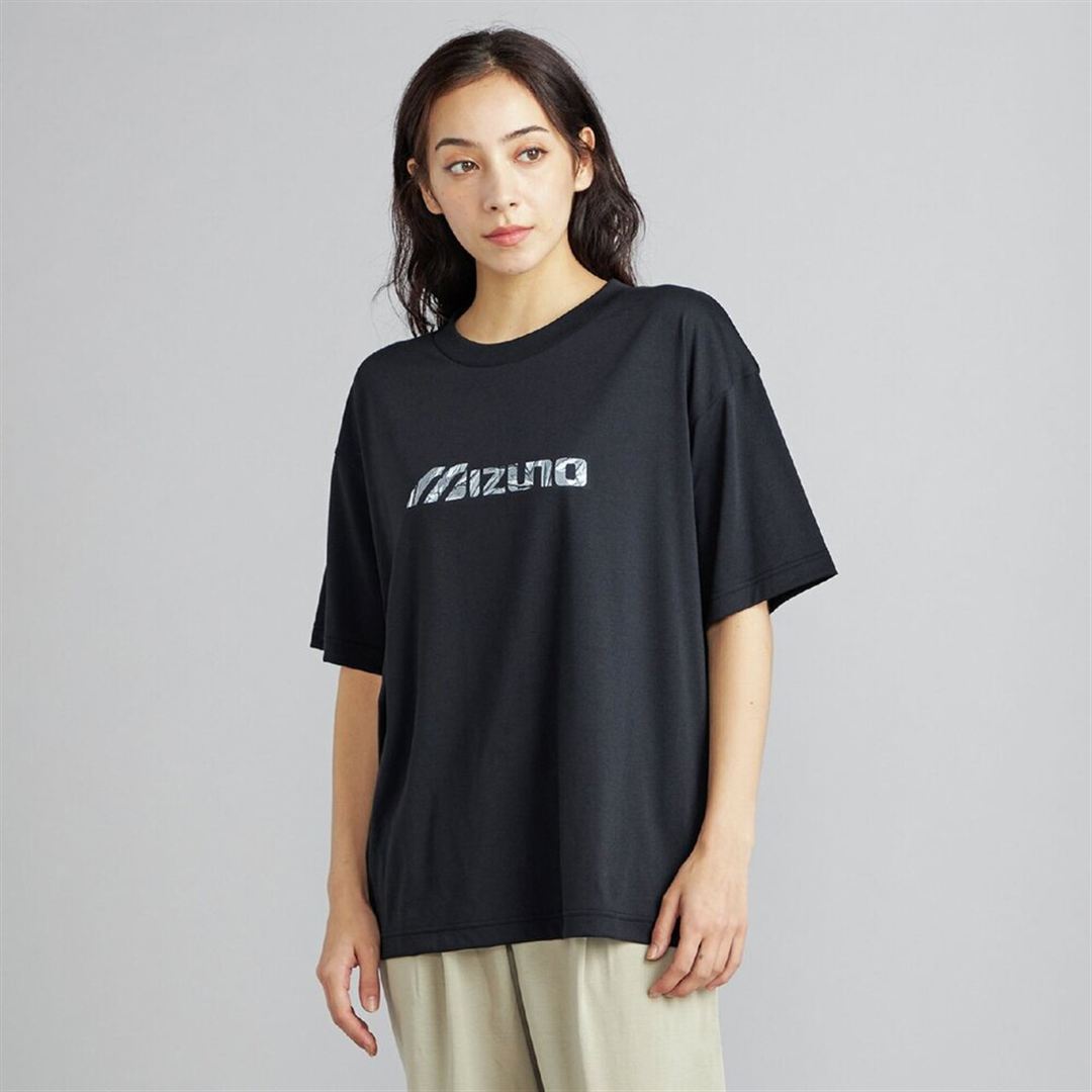 リサイクルグラフィックTシャツ ブラック XS