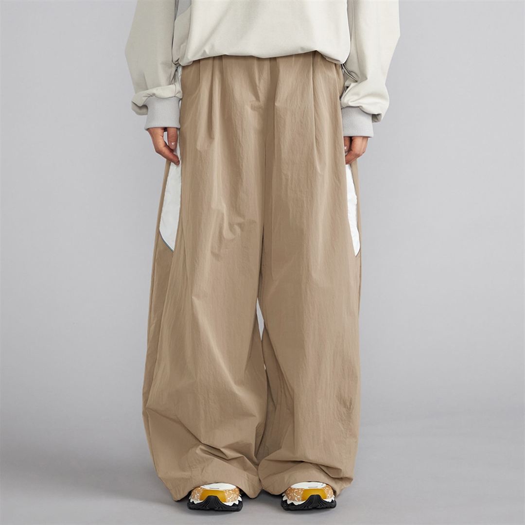 ナイロンシャンブレーワッシャー パラシュートパンツ ナチュラルベージュ S