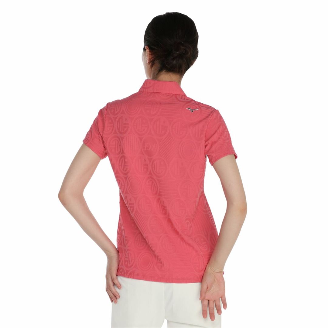 【MGFコレクション】ロゴジャカード半袖シャツ ピンク S