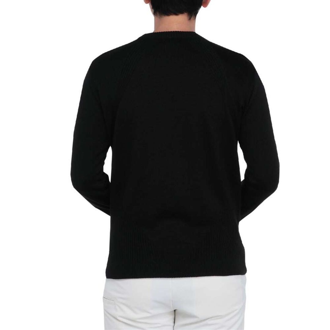【吸湿発熱】ブレスサーモムーブニットセーター ブラック 2XL