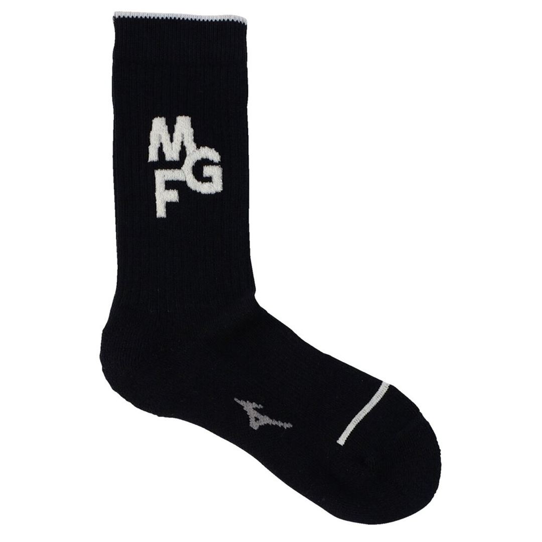 【MGFコレクション／吸湿発熱】ブレスサーモミドル丈ソックス ネイビー 22-24