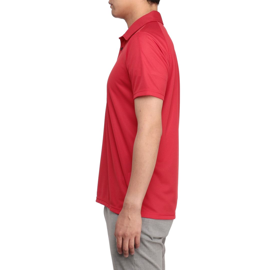 【汗処理／通気】ドライエアロフロー半袖共衿シャツ チャイニーズレッド XL