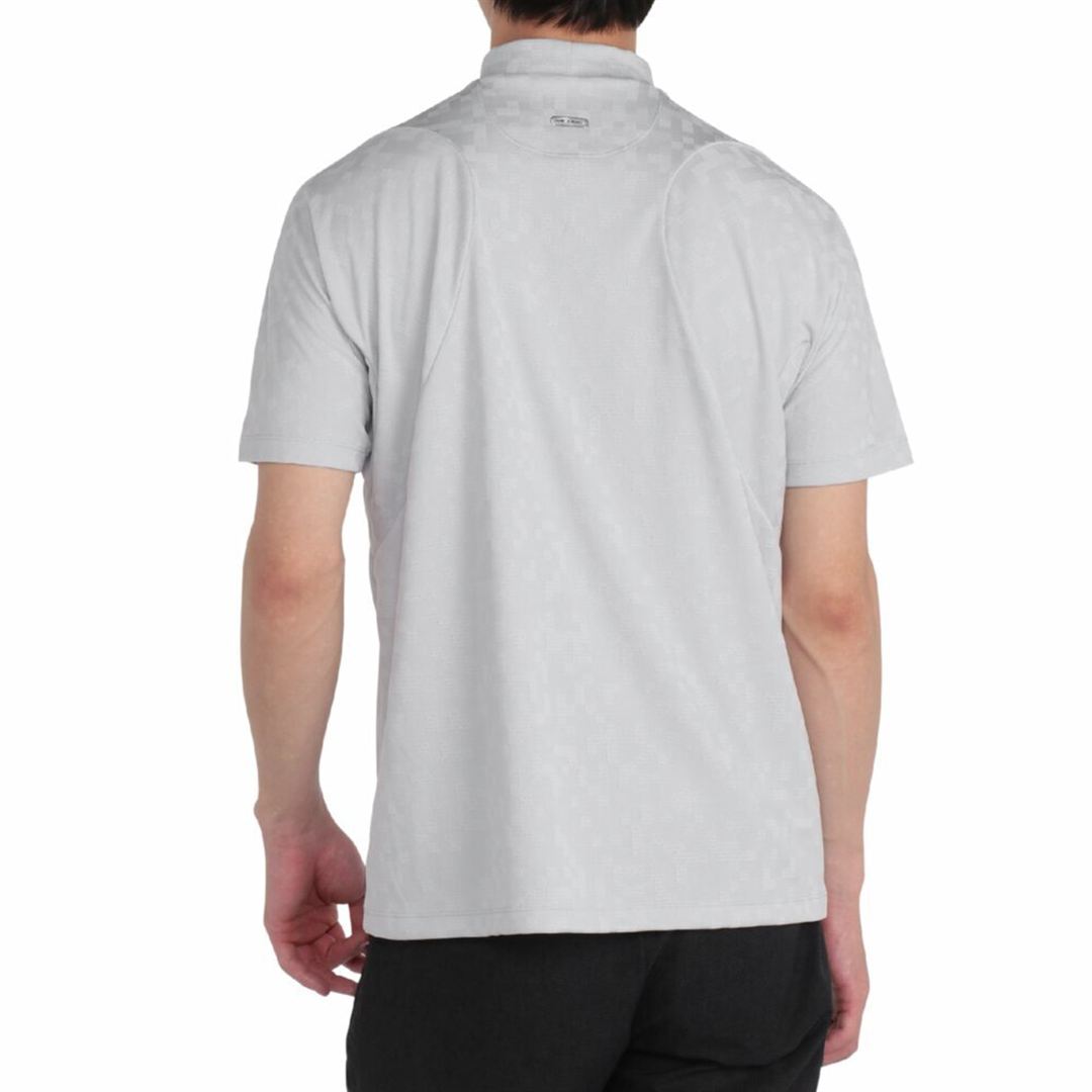 ネクスライト半袖共衿モックネックシャツ【驚着極軽】 グレー XL