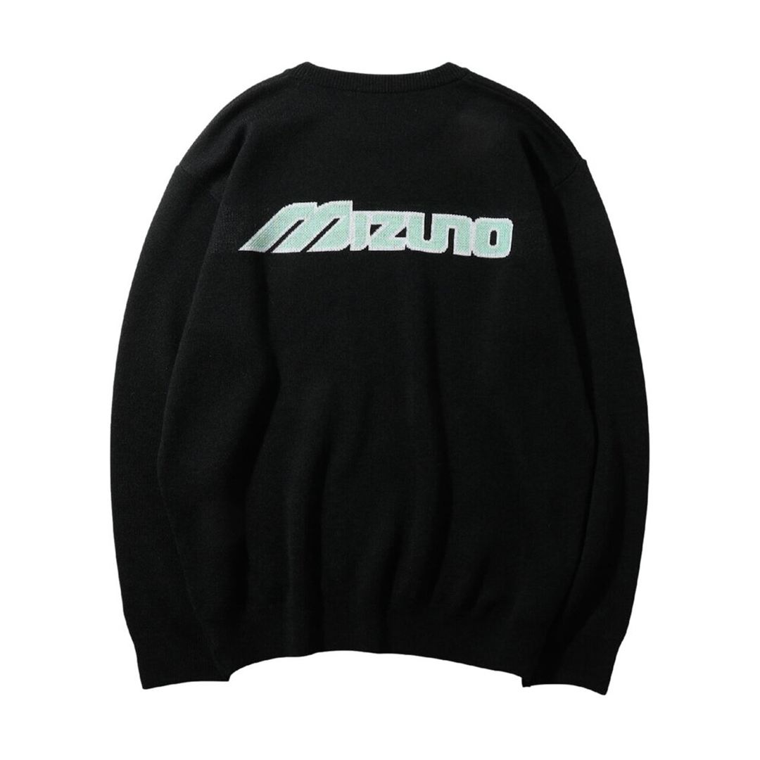 NEW VINTAGE GOLF MIZUNO ロゴ クルーネックセーター ブラック S