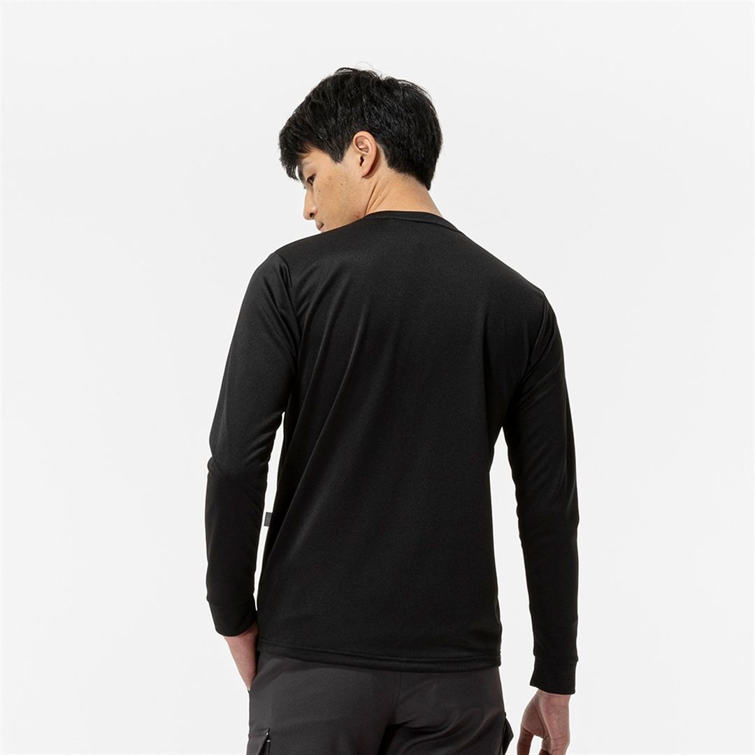 クルーネック ワークTシャツ(制電／長袖) ブラック XS