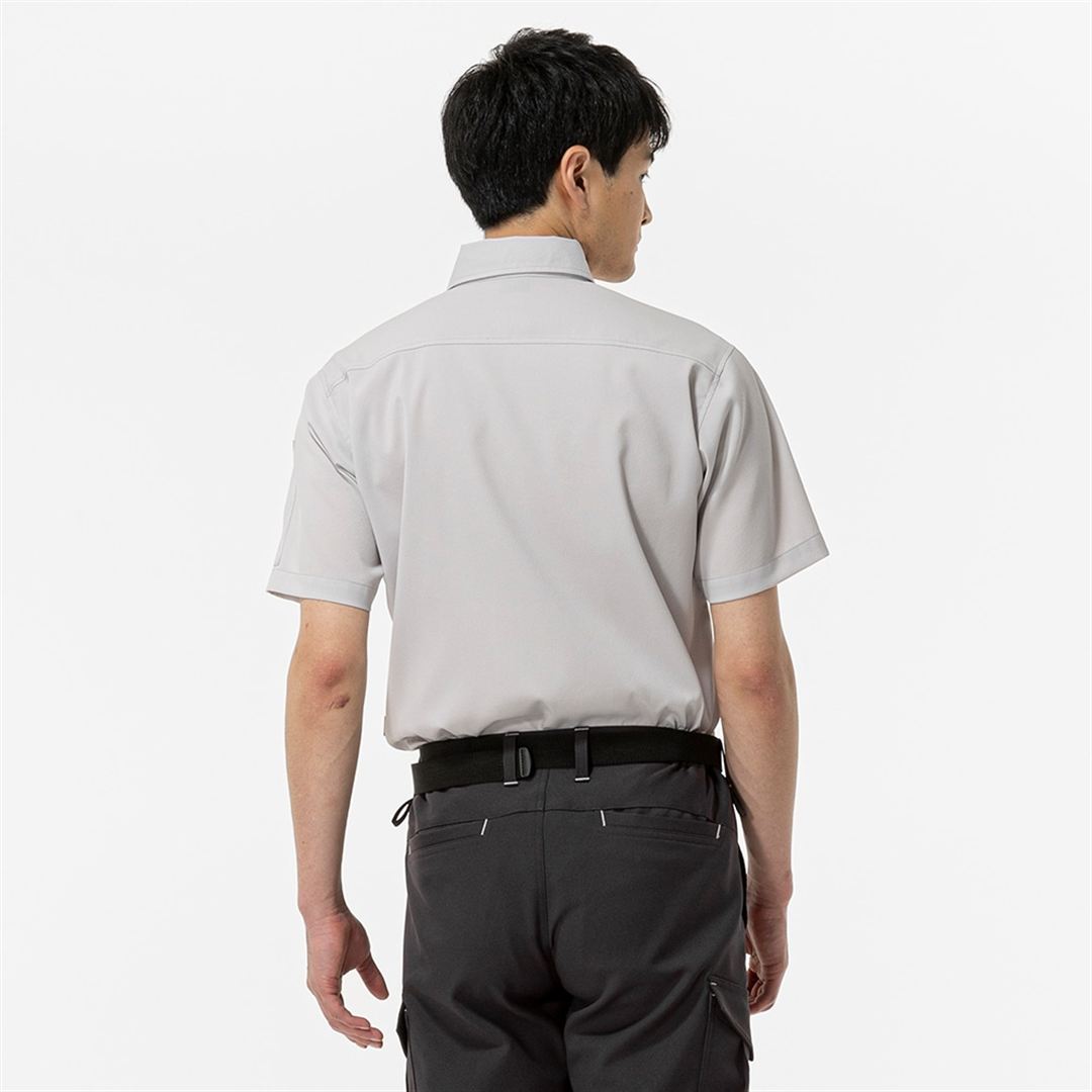 ワークシャツ ストレッチ(制電／半袖) ライトグレー XS