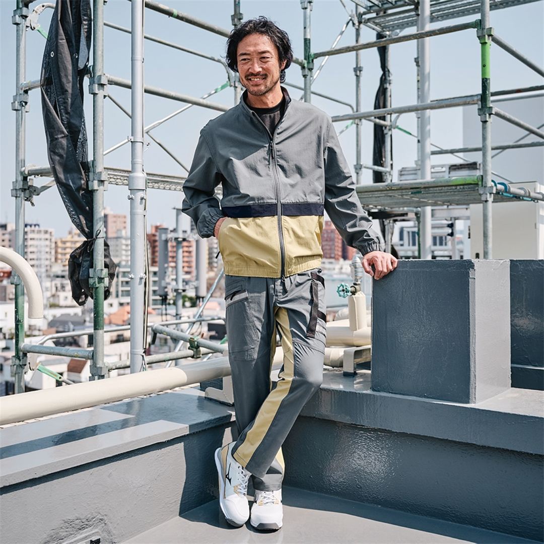 【ミズノ公式オンライン限定】ストレッチ撥水ブルゾン(制電) グレー×ベージュ XL