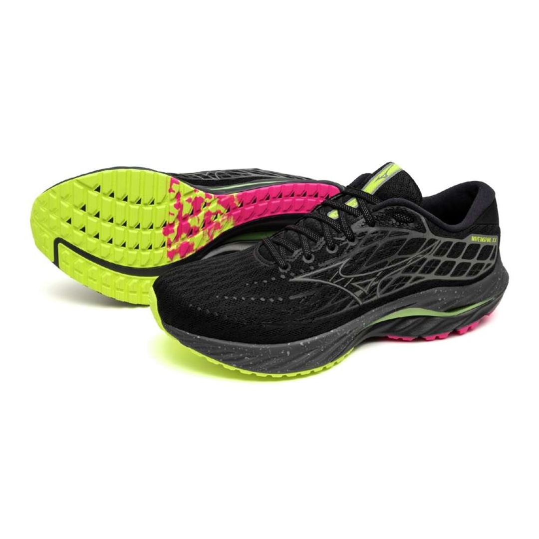 【ミズノ直営限定】ウエーブインスパイア20(ランニング) ブラック×シルバー×イエロー 22.5