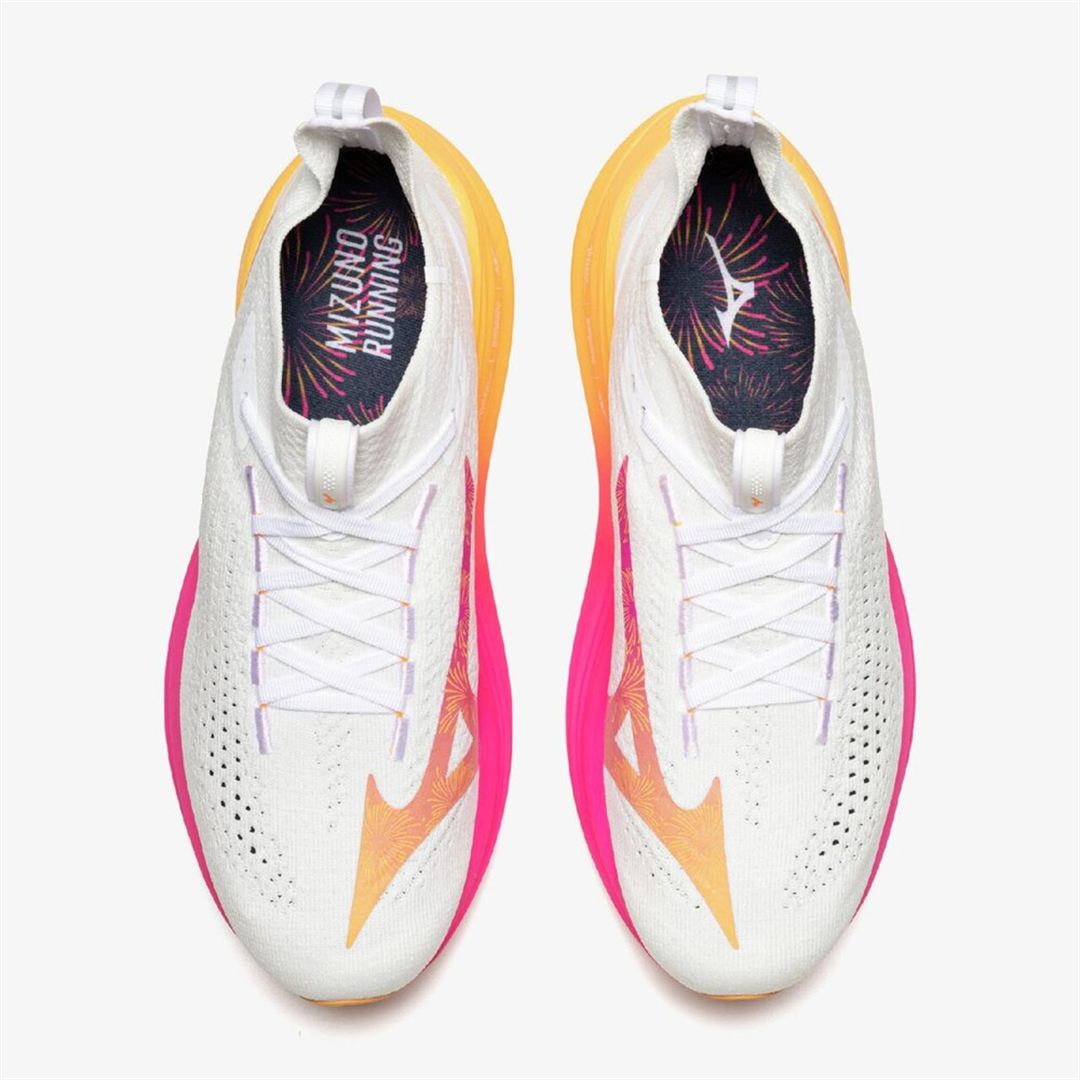 MIZUNO NEO VISTA2(スピードワーク／テンポ走) ホワイト×ピンク×オレンジ 23.0