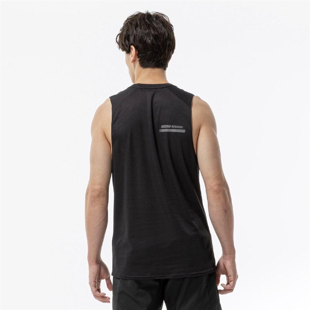 【汗処理／通気】ドライエアロフローグラフィックタンクトップ ブラック×グレー XL