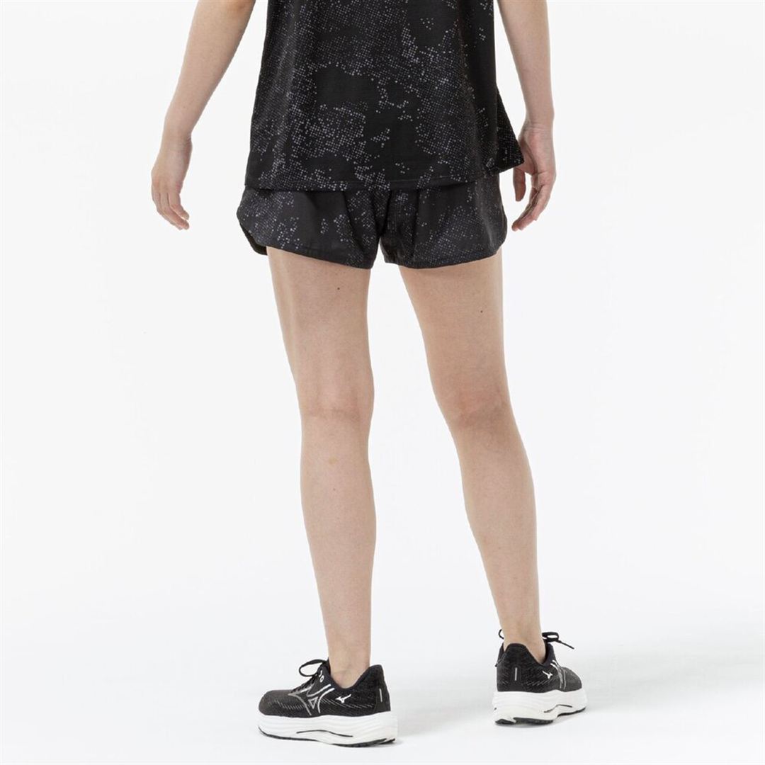 ランニング マルチポケットパンツ グラフィック4インチ ブラック XL