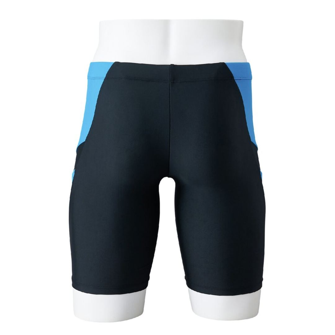 アクアフィットネス用ハーフスパッツ(直営限定品／立体カップ付) ブラック×ディープターコイズ XL