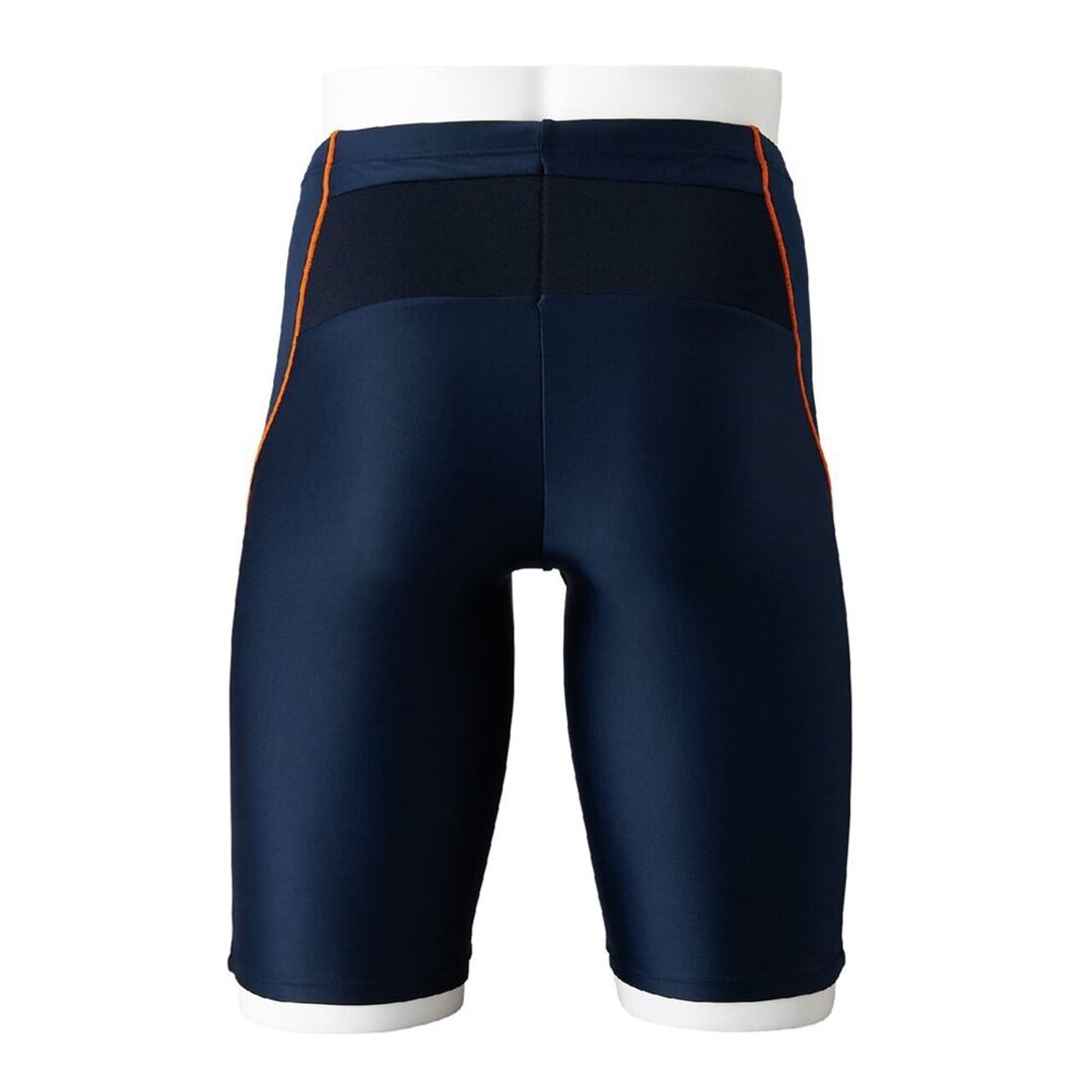 【EZ SWIM】スイムフィットネス用ハーフスパッツ ネイビー×オレンジ XL