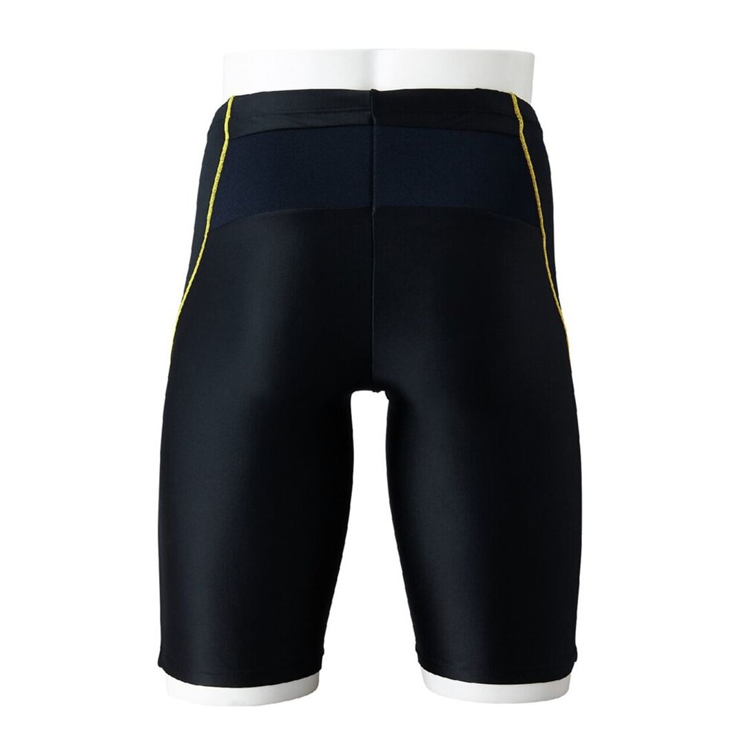 【EZ SWIM】スイムフィットネス用ハーフスパッツ ブラック×イエロー XL