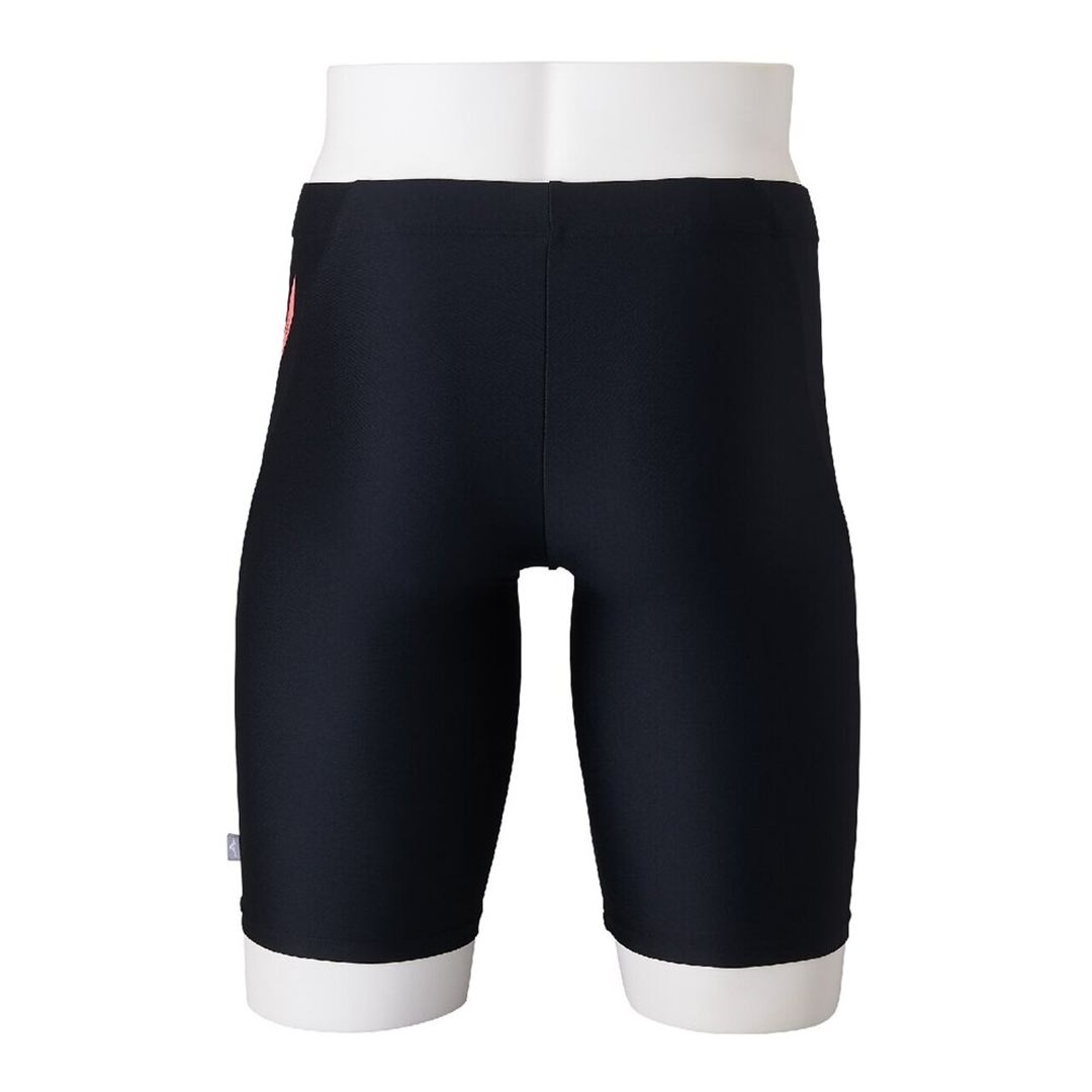 【Stroke ONE／長持ち】スイムフィットネス用ハーフスパッツ ブラック×オレンジ XL