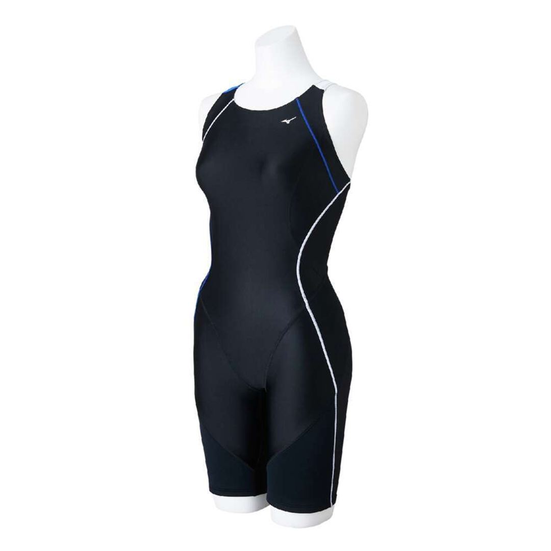 【EZ SWIM】スイムフィットネス用オールインワン ブラック×ブルー×ホワイト M
