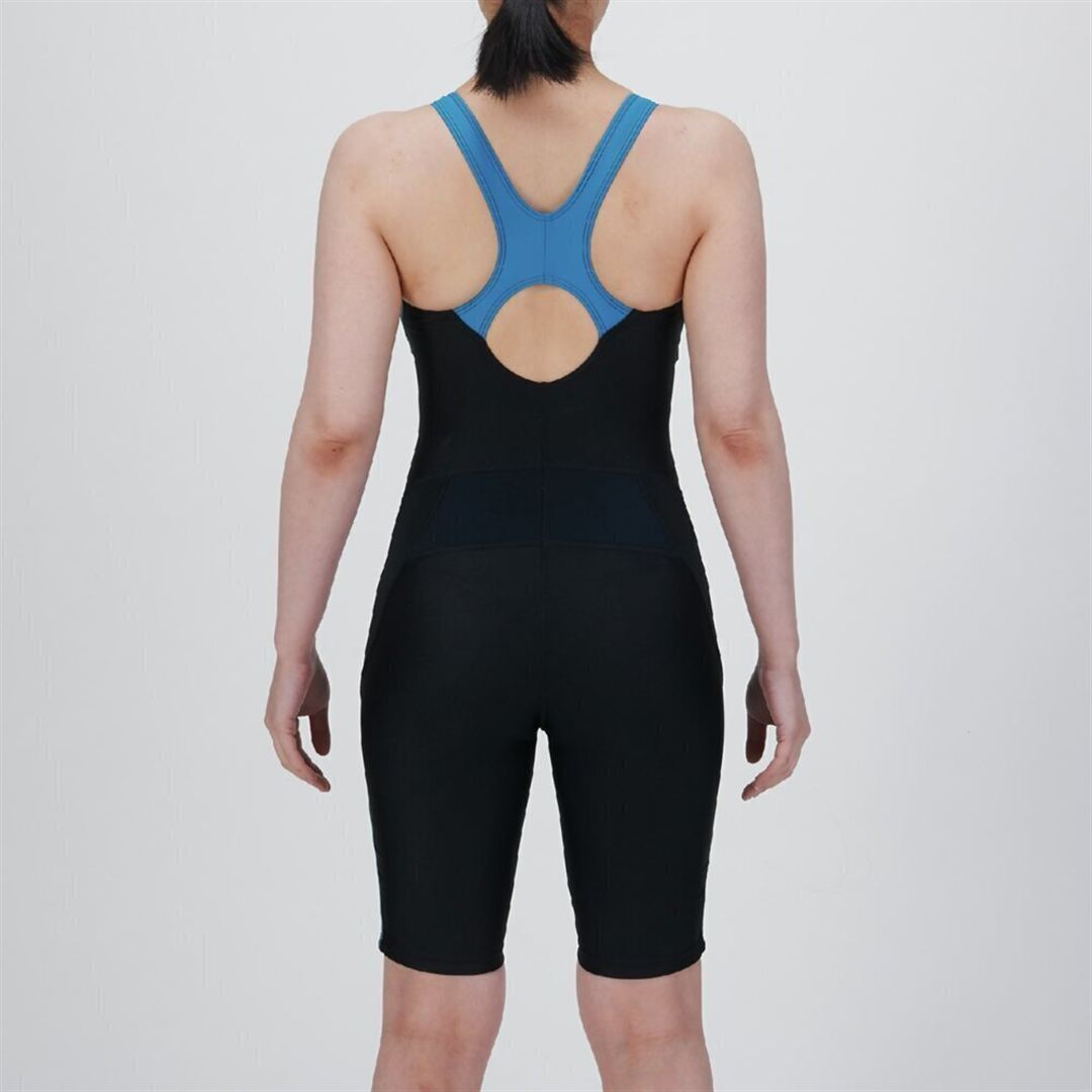 【EZ SWIM】スイムフィットネス用オールインワン(直営限定品) ブラック×D.ターコイズ S