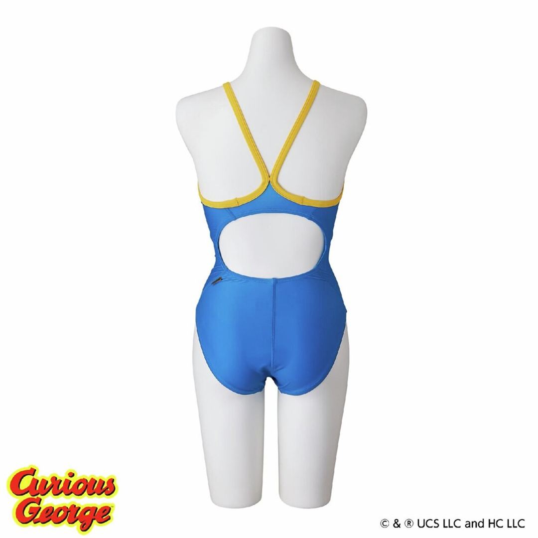 【おさるのジョージ】競泳練習用ミディアムカット ライトブルー XL