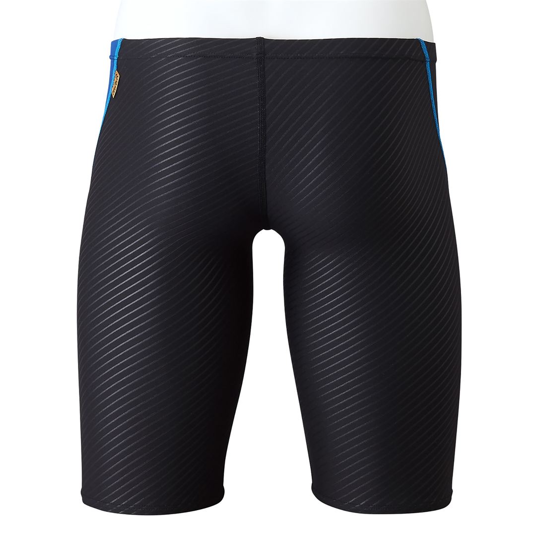競泳練習用ハーフスパッツ ブラック×ブルー XL