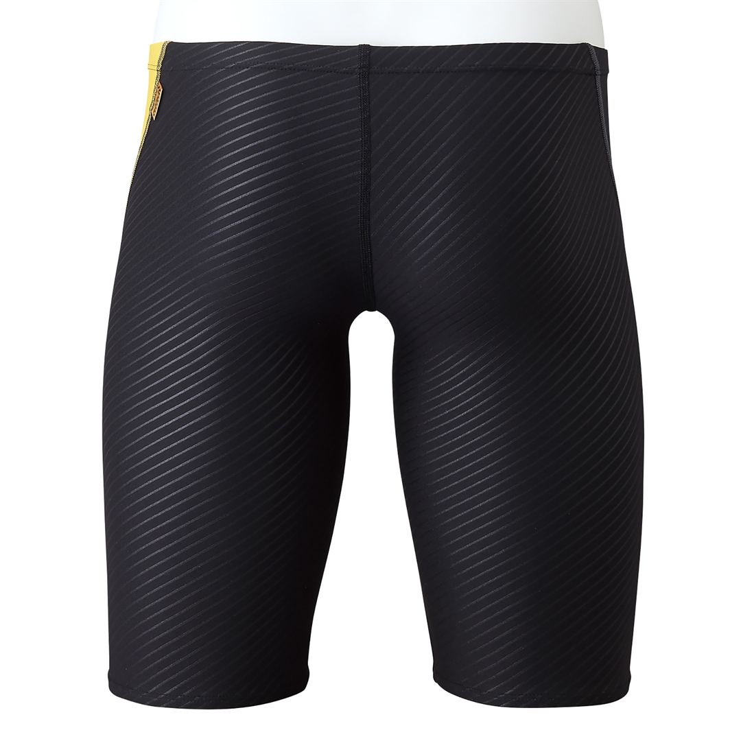 競泳練習用ハーフスパッツ ブラック×イエロー XL