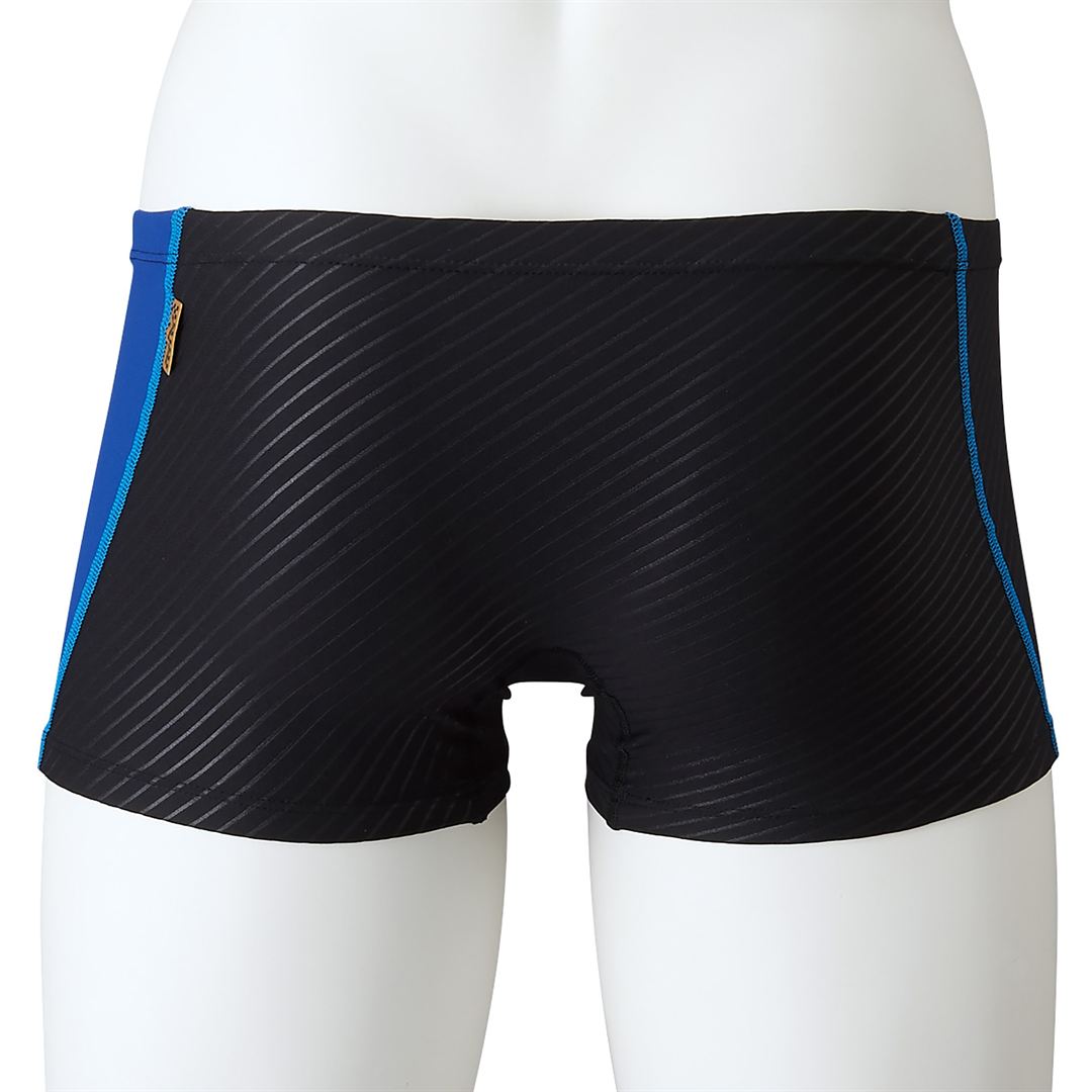 競泳練習用ショートスパッツ ブラック×ブルー M