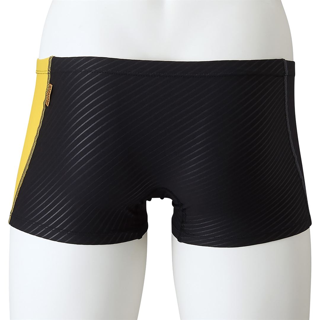 競泳練習用ショートスパッツ ブラック×イエロー M