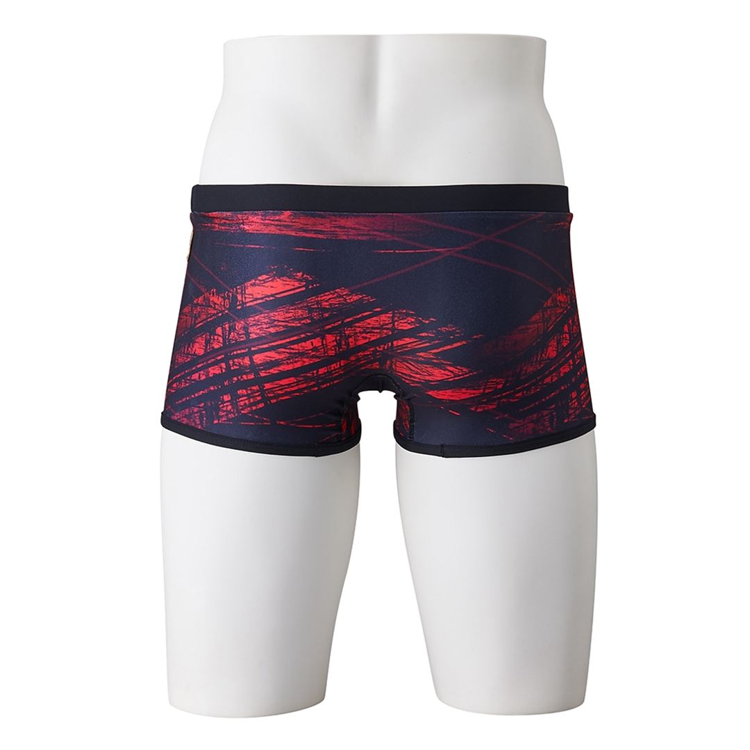 競泳練習用ショートスパッツ ブラック×レッド XS
