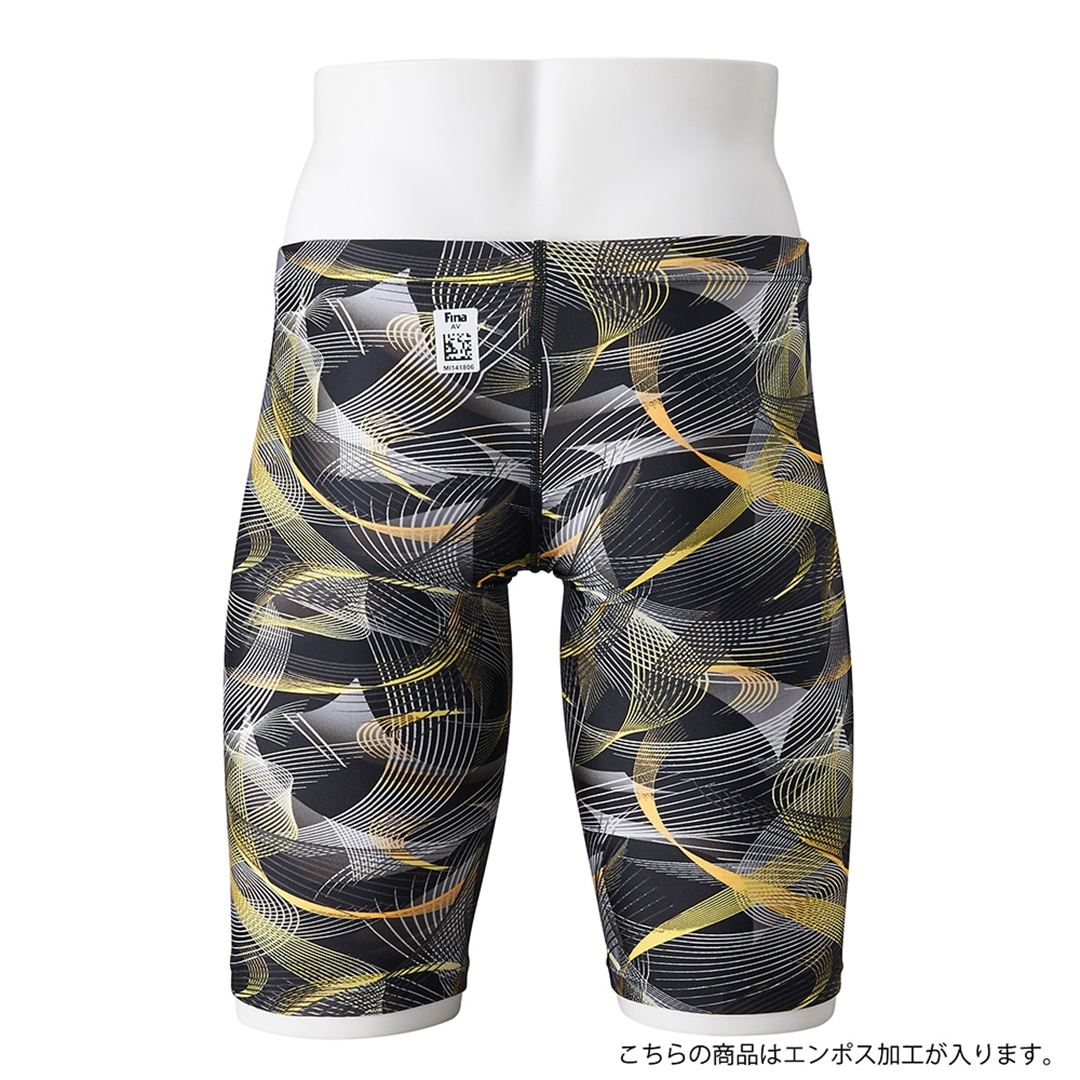競泳用ハーフスパッツ ブラック×グレー S