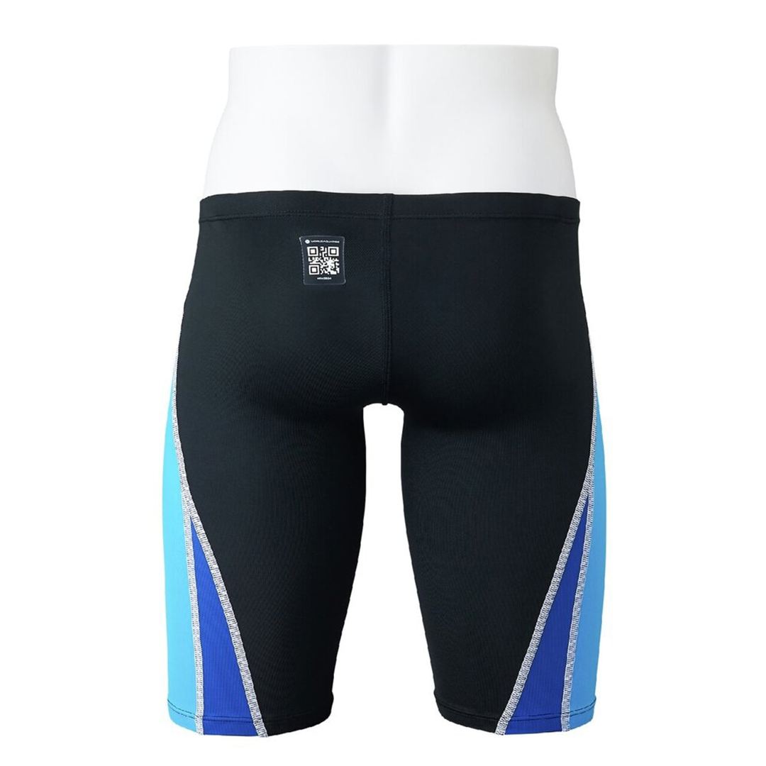 【GX・SONIC STREAM】競泳用ハーフスパッツ ブラック×サックス XL