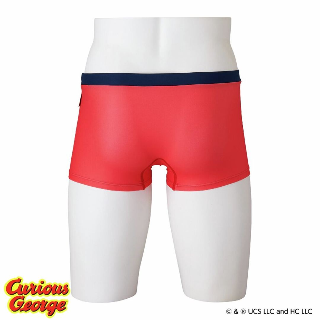 【おさるのジョージ】競泳練習用ショートスパッツ レッド M