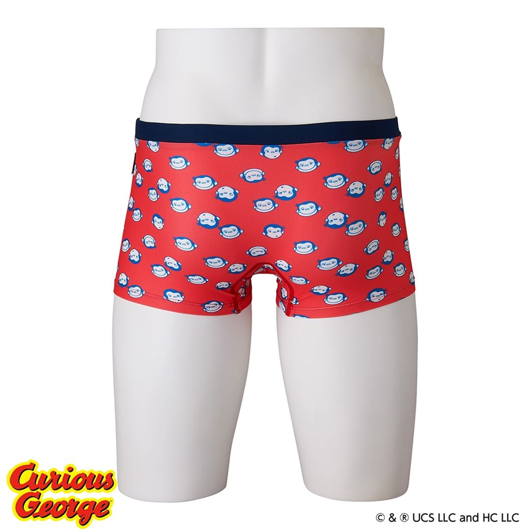 【おさるのジョージ】競泳練習用ショートスパッツ レッド 130
