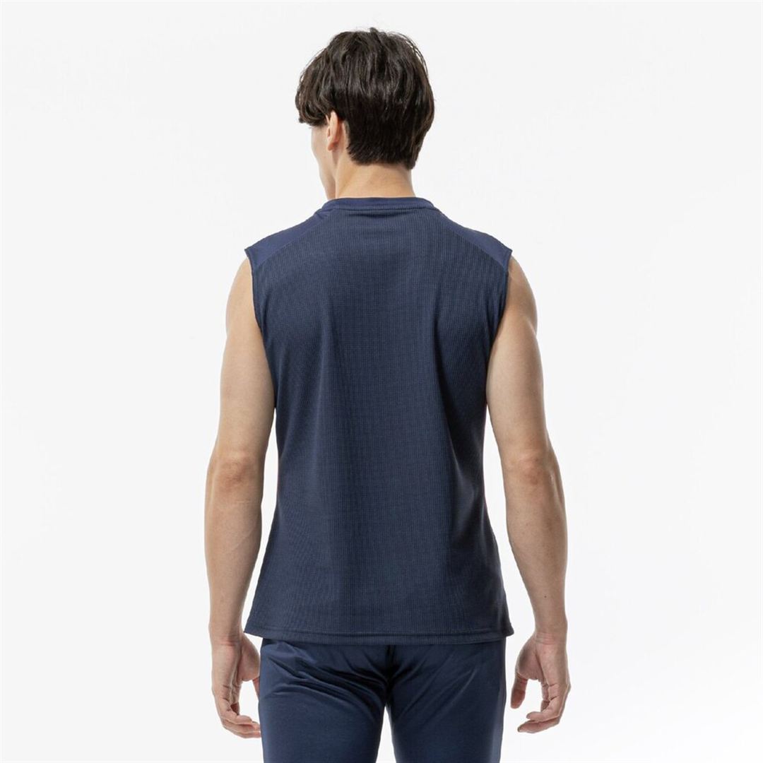 フィールドシャツ(ノースリーブ) ドレスネイビー×チャイニーズレッド XL