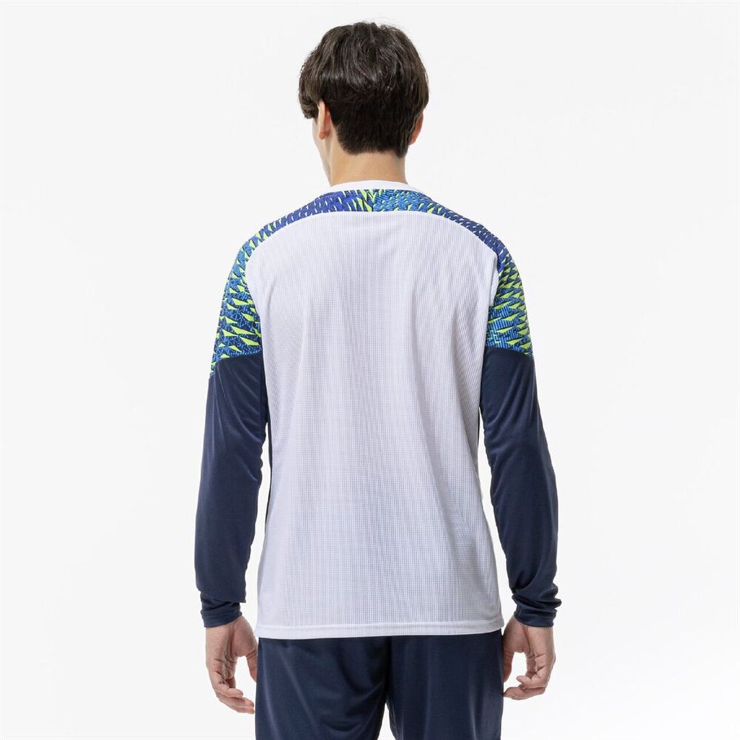 フィールドシャツ(長袖) ホワイト×ドレスネイビー XL