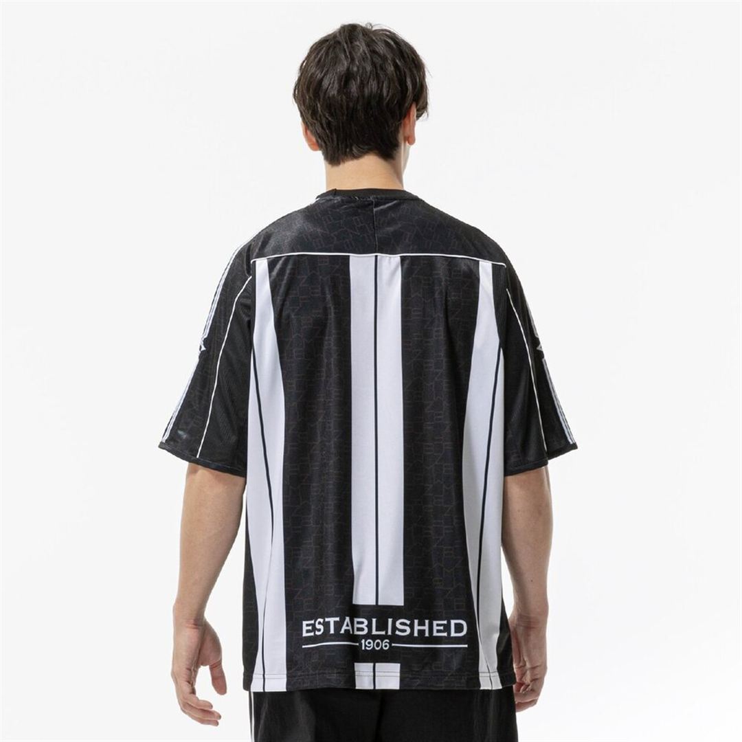 MZFB フットボールTシャツ ブラック×ホワイト XL