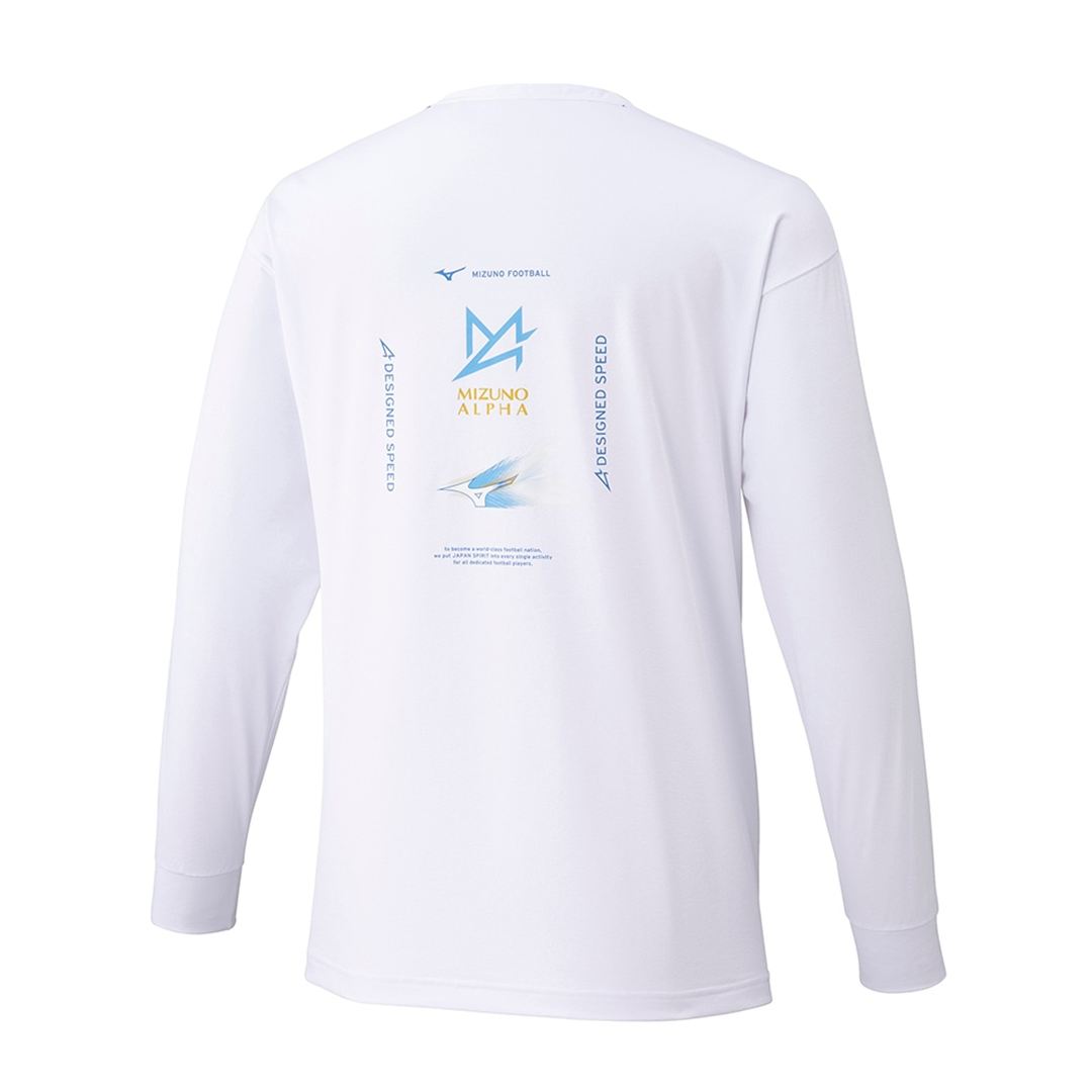 ミズノアルファ プリントTシャツ(長袖) ホワイト S