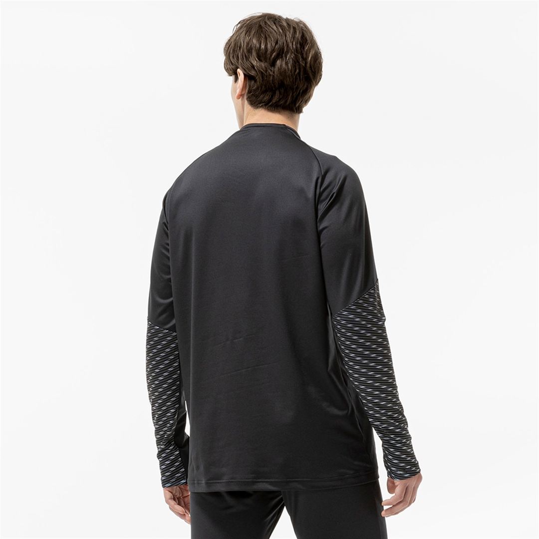 ストレッチフリースシャツ ハーフジップ ブラック XL
